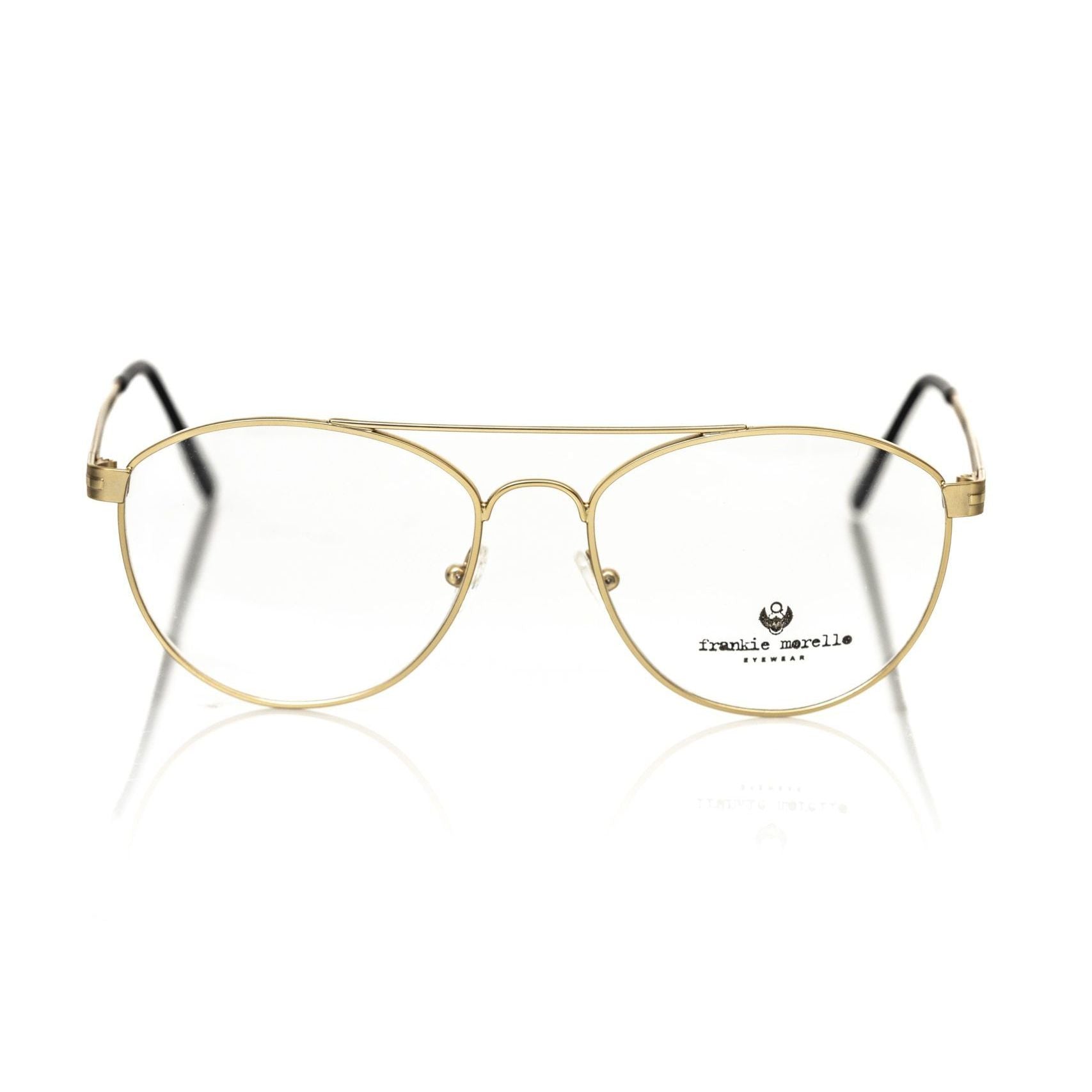 Frankie Morello Gold Metallic Men's Frame Aviator Eyeglasses