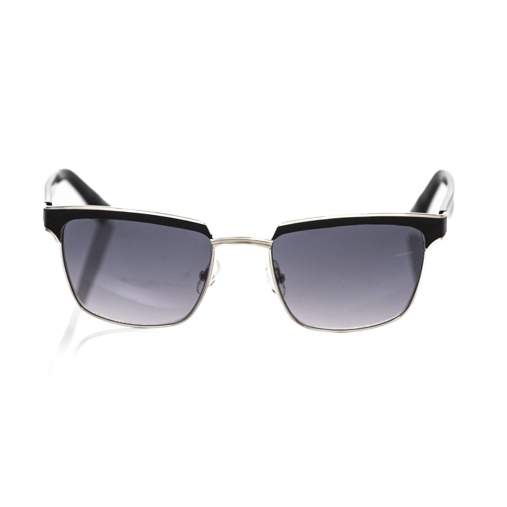 Frankie Morello Black Metallic Fibre Men Sunglasses