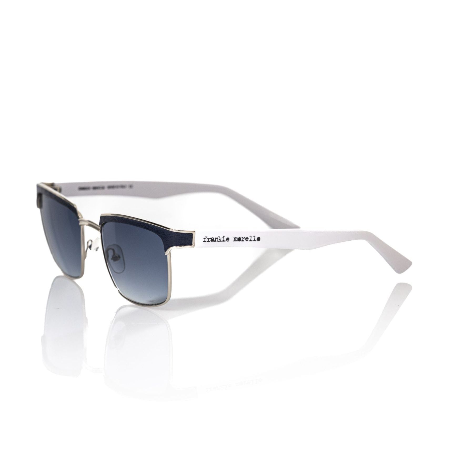 Frankie Morello Black Metallic Fiber Men Sunglass
