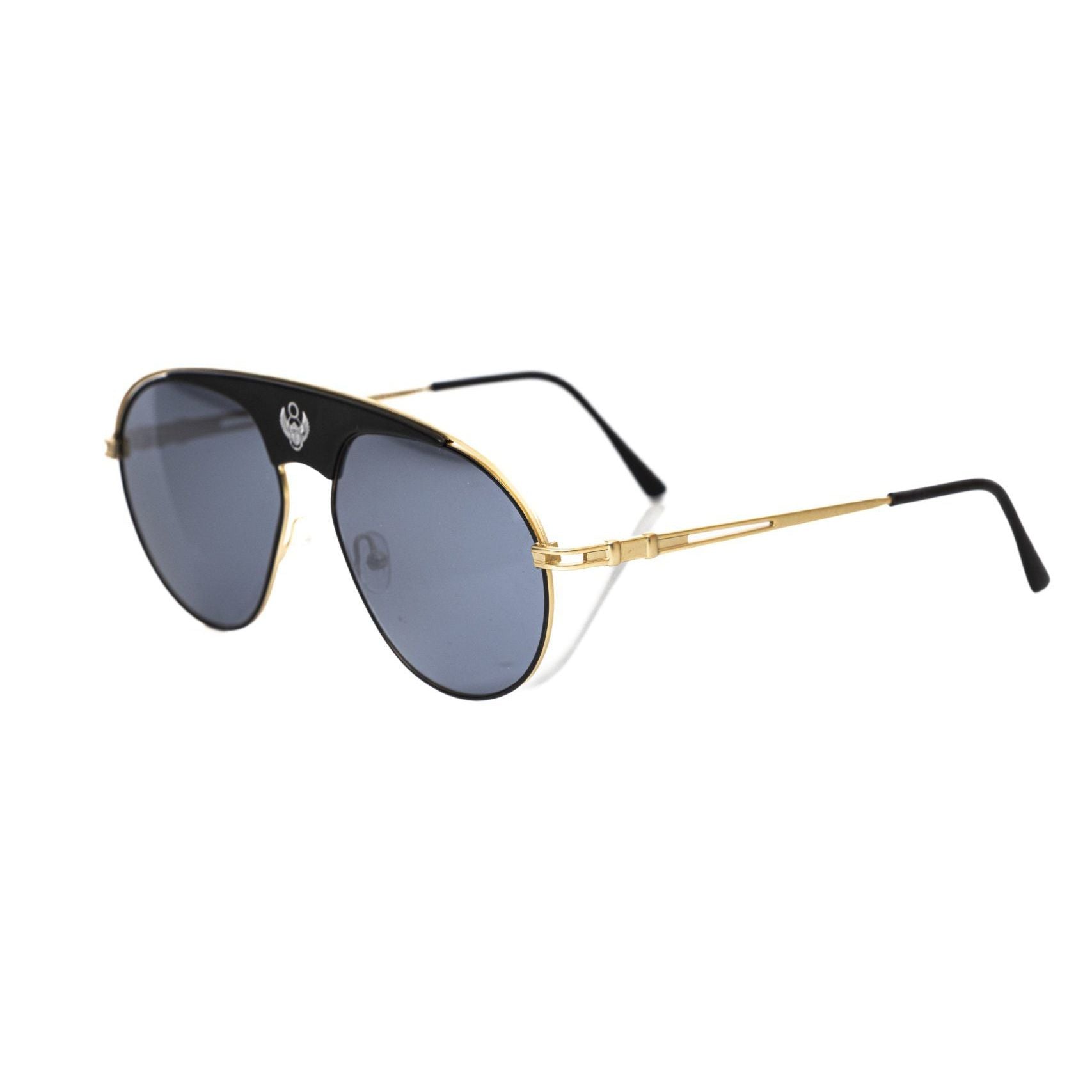 Frankie Morello Black Metallic Men's Sunglass Shield