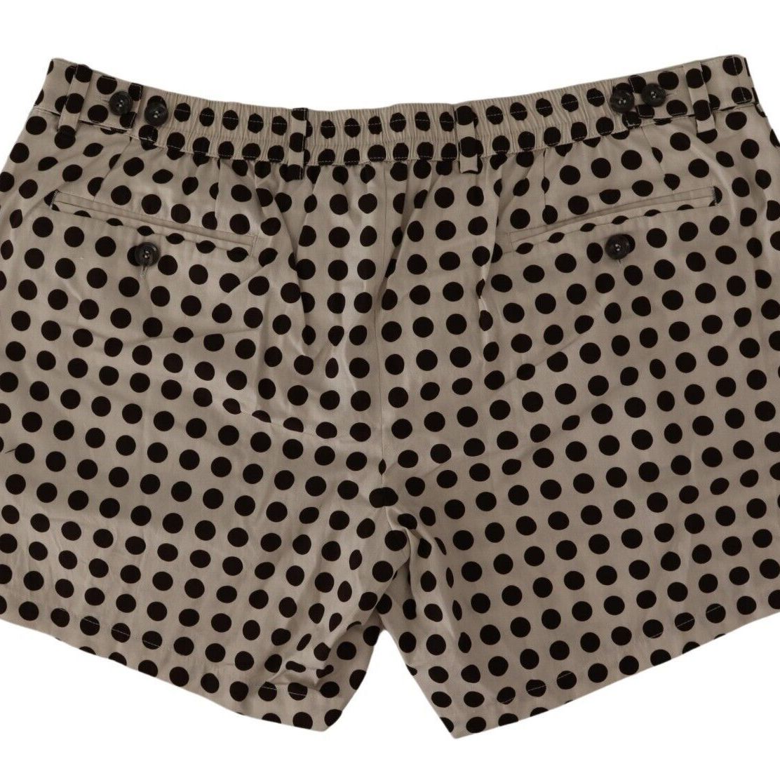 Dolce & Gabbana Black White Polka Dots Cotton Linen Shorts
