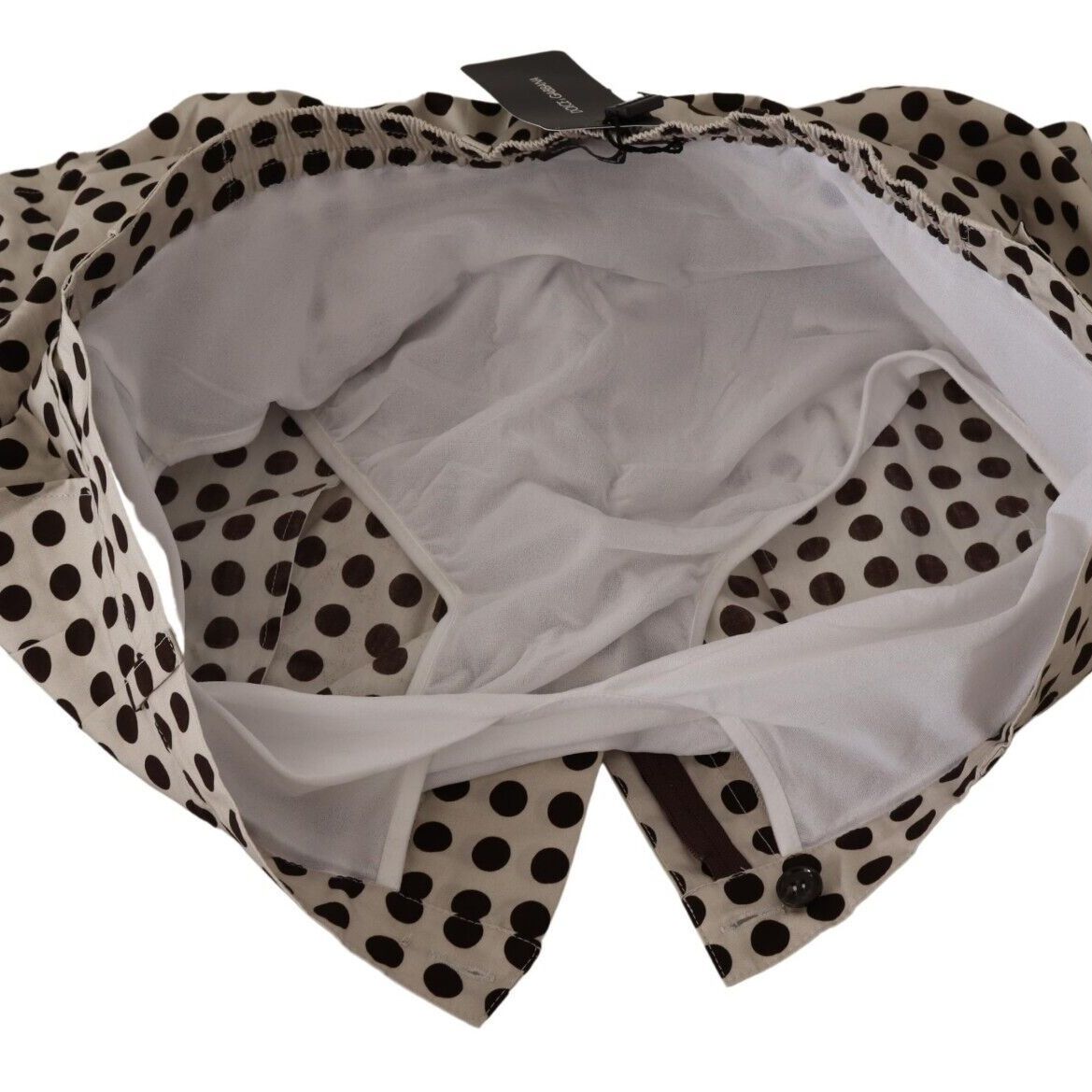 Dolce & Gabbana Black White Polka Dots Cotton Linen Shorts