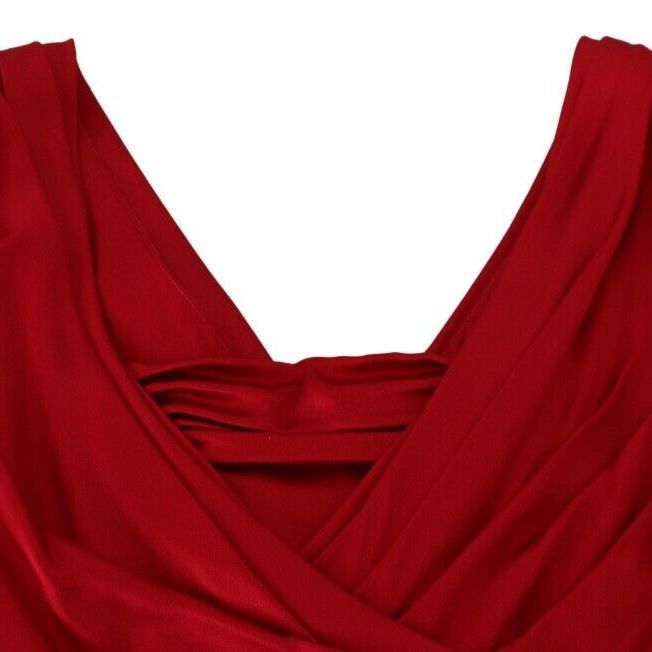 Dolce & Gabbana Red Silk Stretch Sheath Mermaid Gown Dress