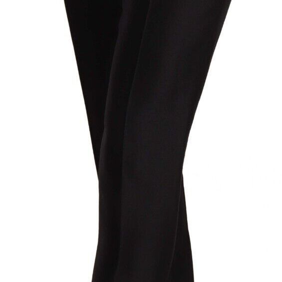 Dsquared² Black Button Embellished Cropped High Waist Pants