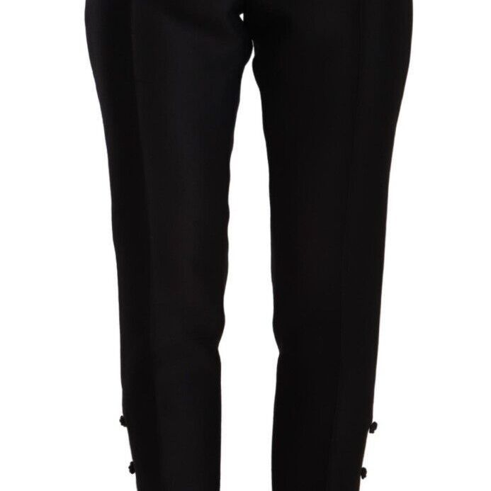 Dsquared² Black Wool High Waist Skinny Women Pants