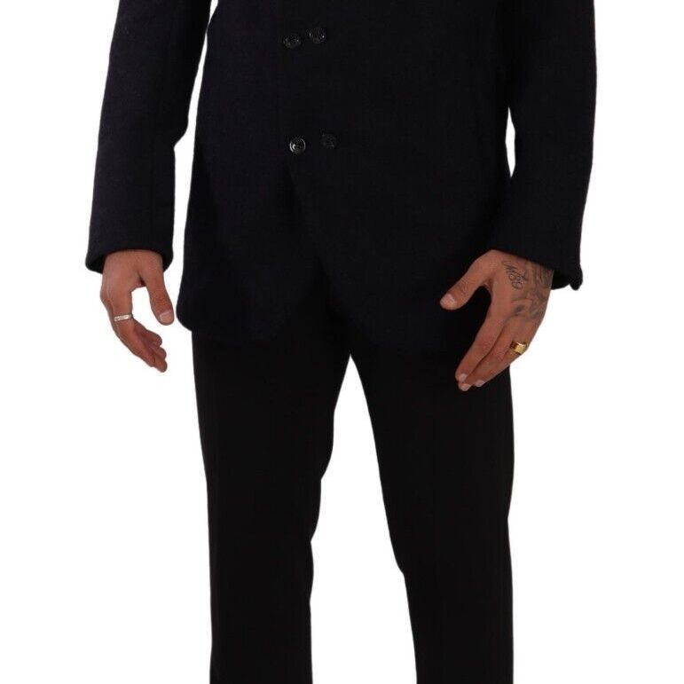 Dolce & Gabbana Gray Alpaca Button Down Men Coat Jacket