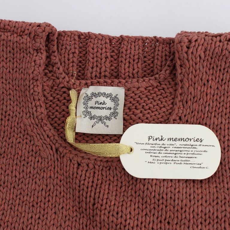 PINK MEMORIES Red Cotton Blend Knitted Sleeveless Sweater