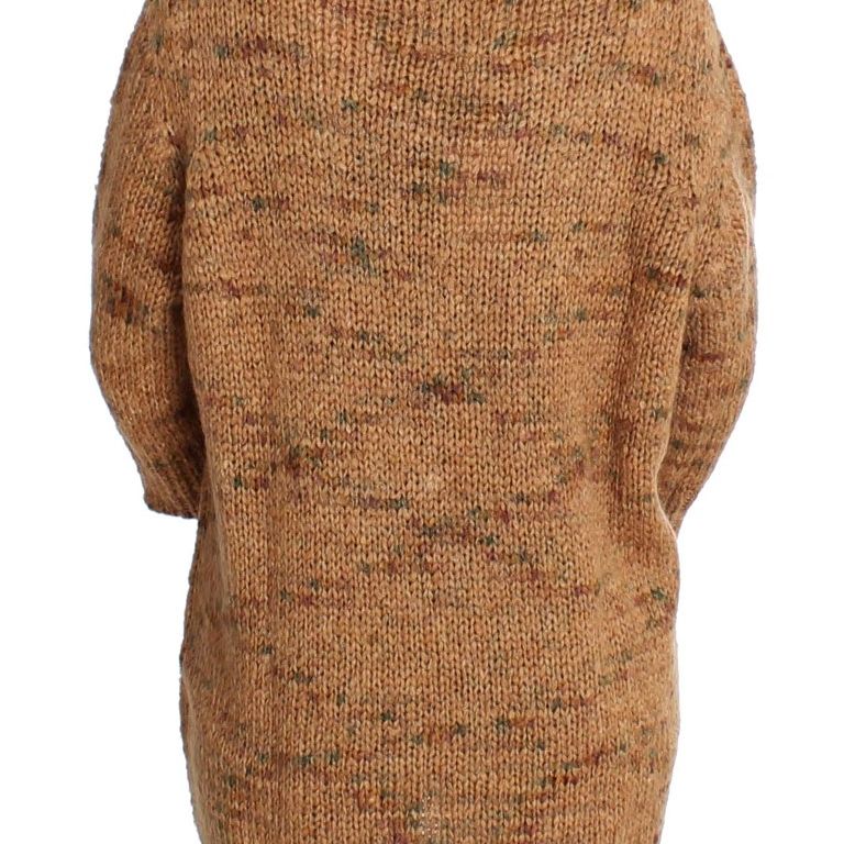 PINK MEMORIES Brown Wool Blend Knitted Oversize Sweater