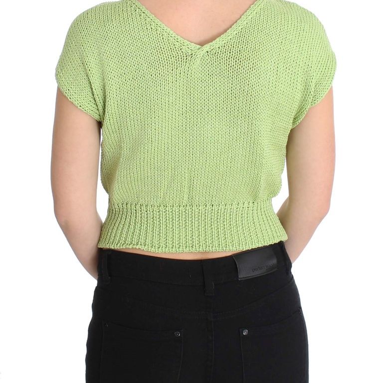 PINK MEMORIES Green Cotton Blend Knitted Sweater