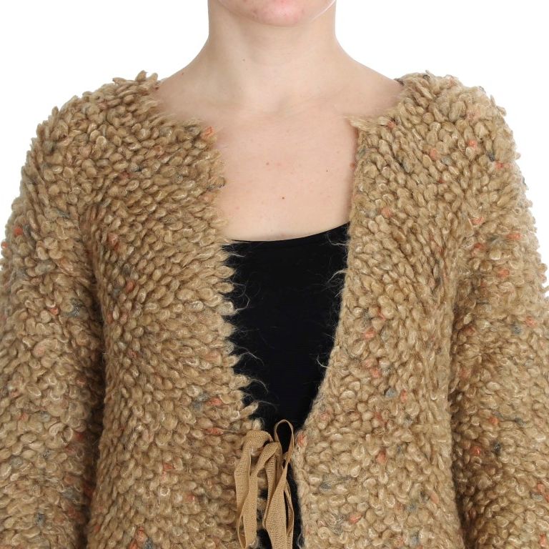 PINK MEMORIES Beige Wool Blend Cape Sweater