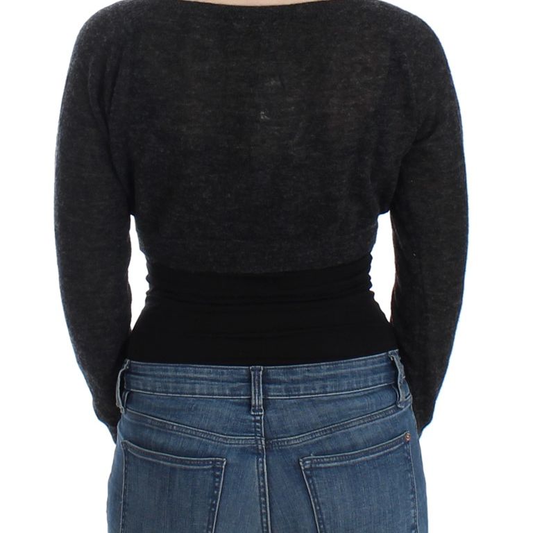 Ermanno Scervino Gray Knit Wool Cardigan Sweater
