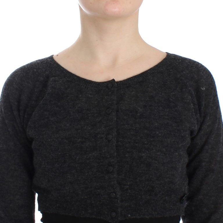 Ermanno Scervino Gray Knit Wool Cardigan Sweater