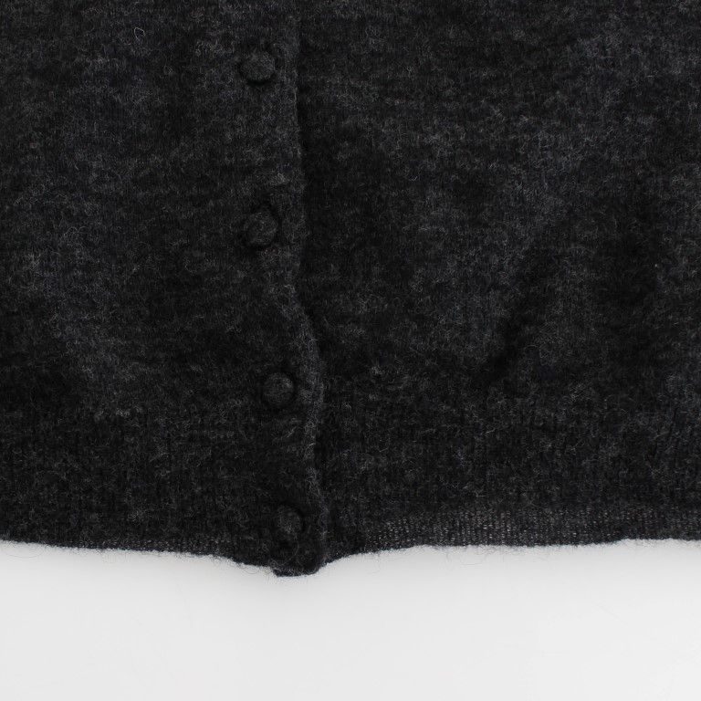 Ermanno Scervino Gray Knit Wool Cardigan Sweater