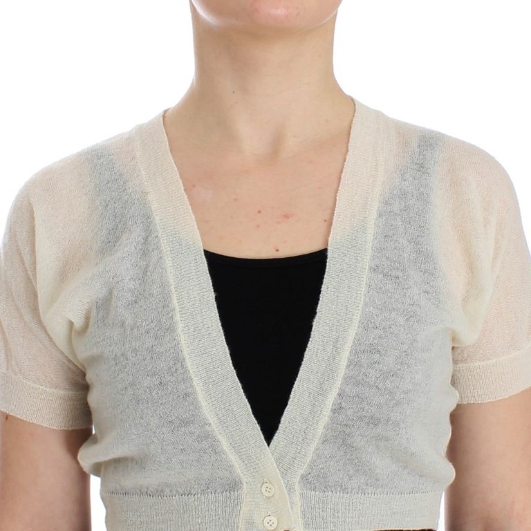 Ermanno Scervino White Wool Cardigan Sweater