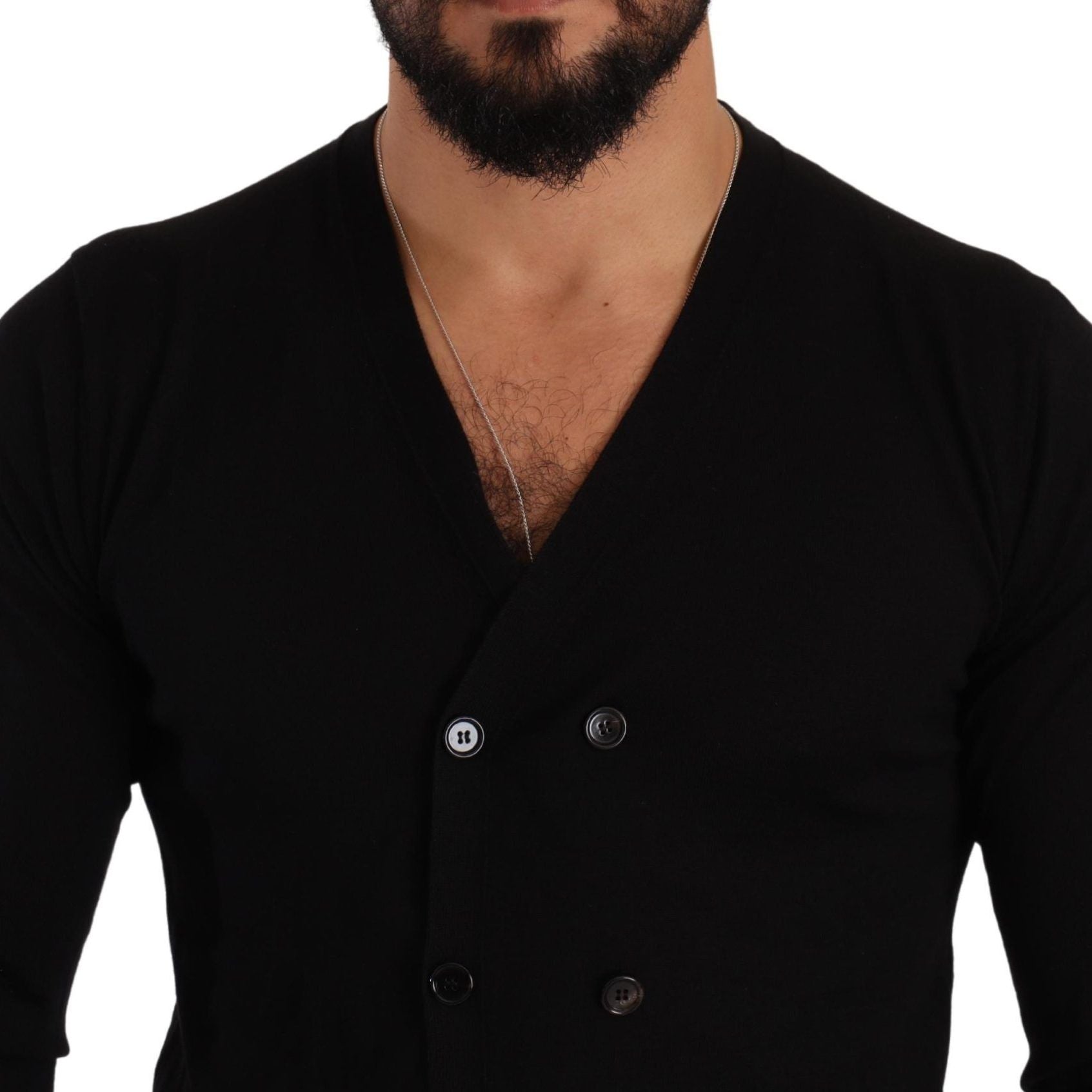 Dolce & Gabbana Black Cashmere Button Down Cardigan Sweater
