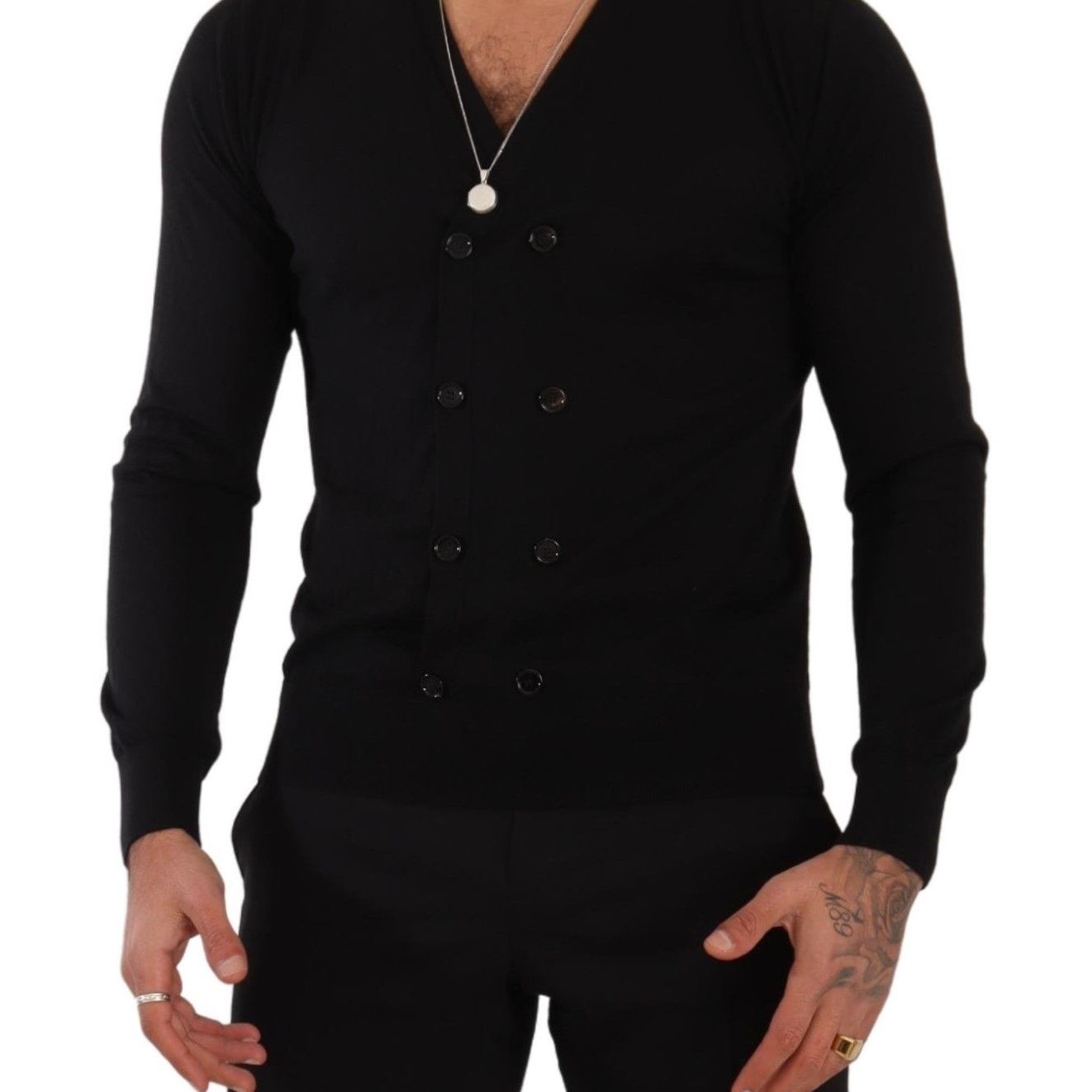 Dolce & Gabbana Black Cashmere Button Down Cardigan Sweater