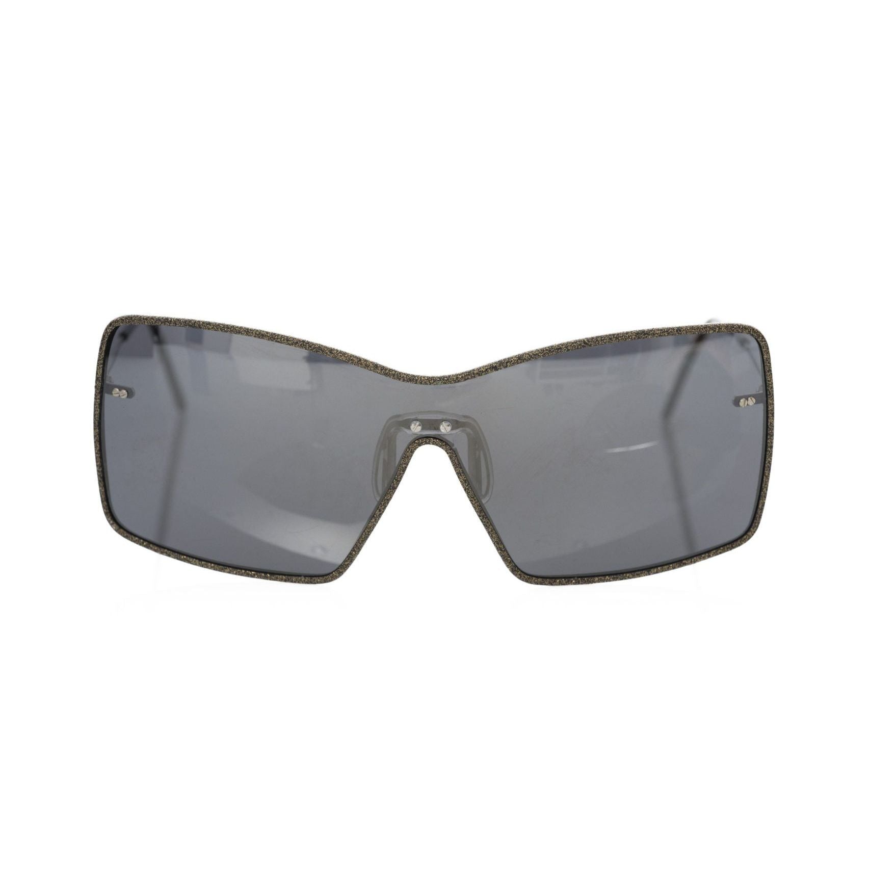 Frankie Morello Black Metallic Fiber Women Sunglasses