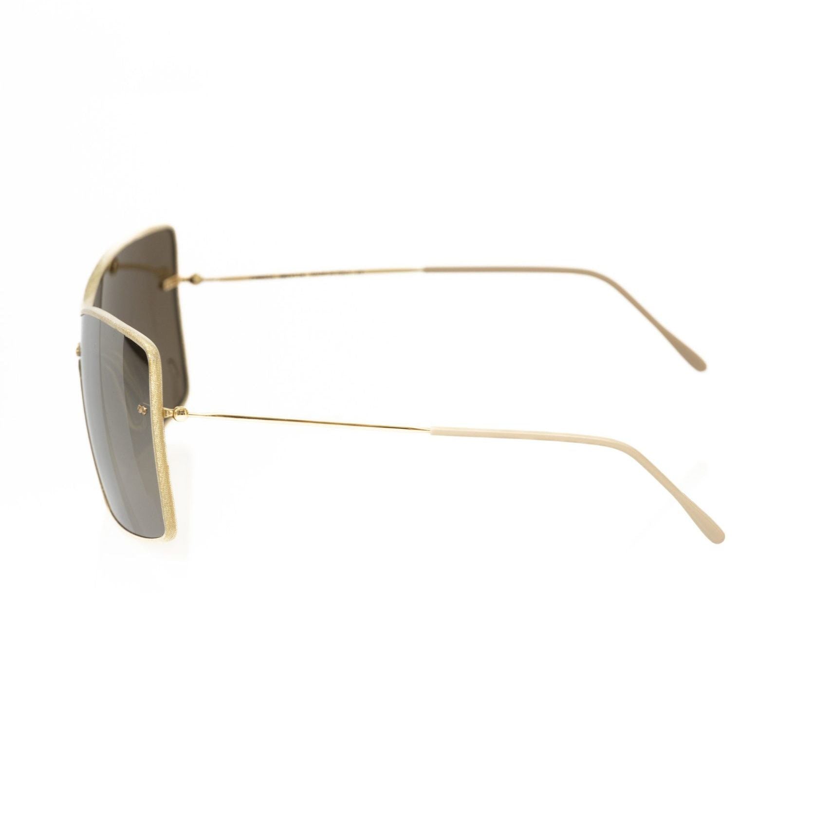 Frankie Morello Gold Metallic Fiber Women Sunglasses