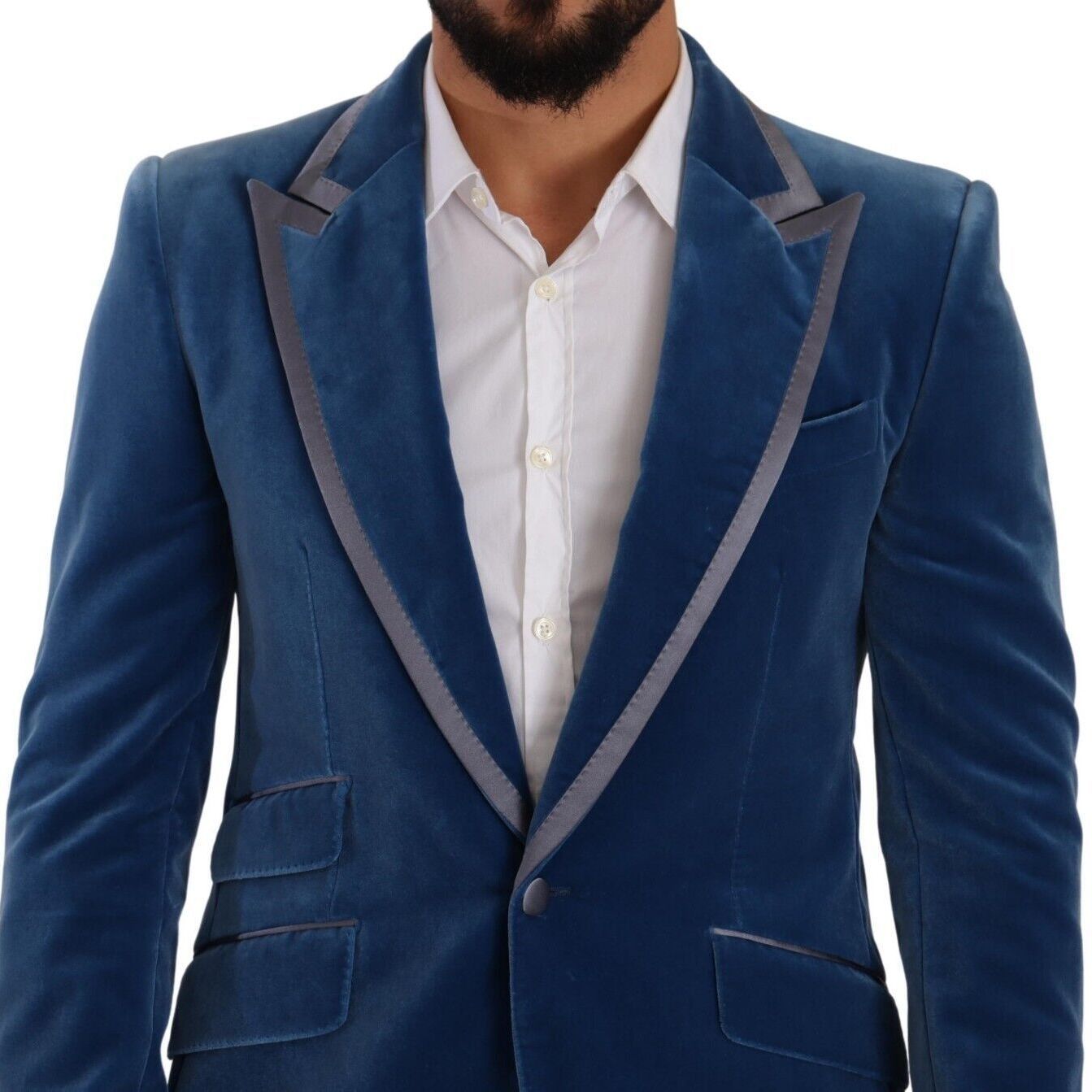 Dolce & Gabbana Blue SICILIA Velvet Slim Fit 2 Piece Suit