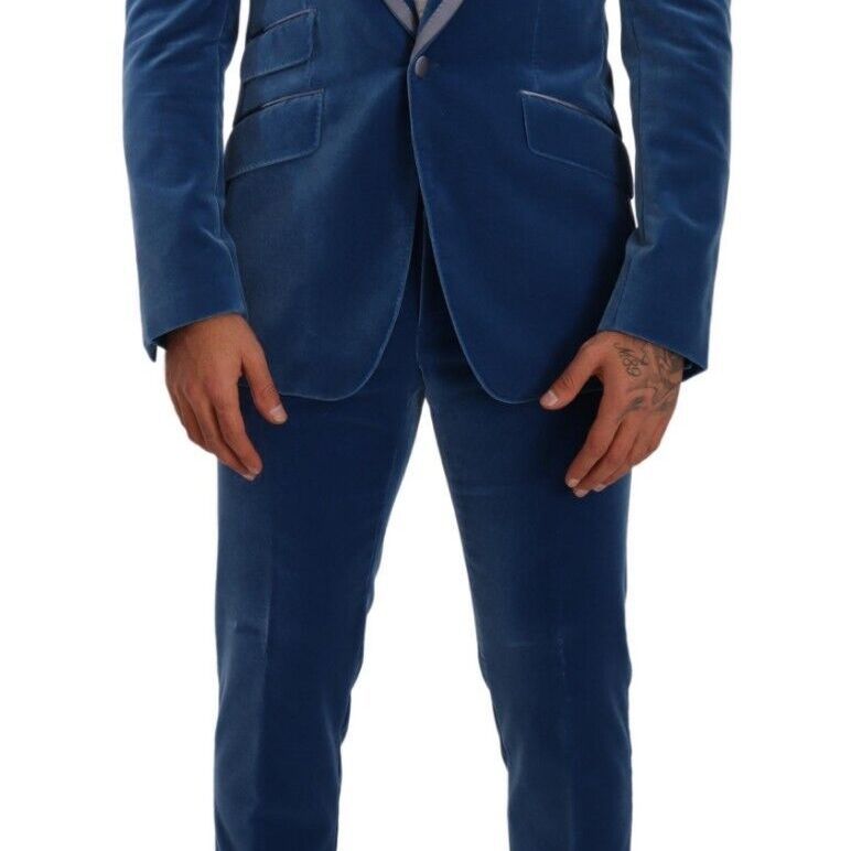 Dolce & Gabbana Blue SICILIA Velvet Slim Fit 2 Piece Suit
