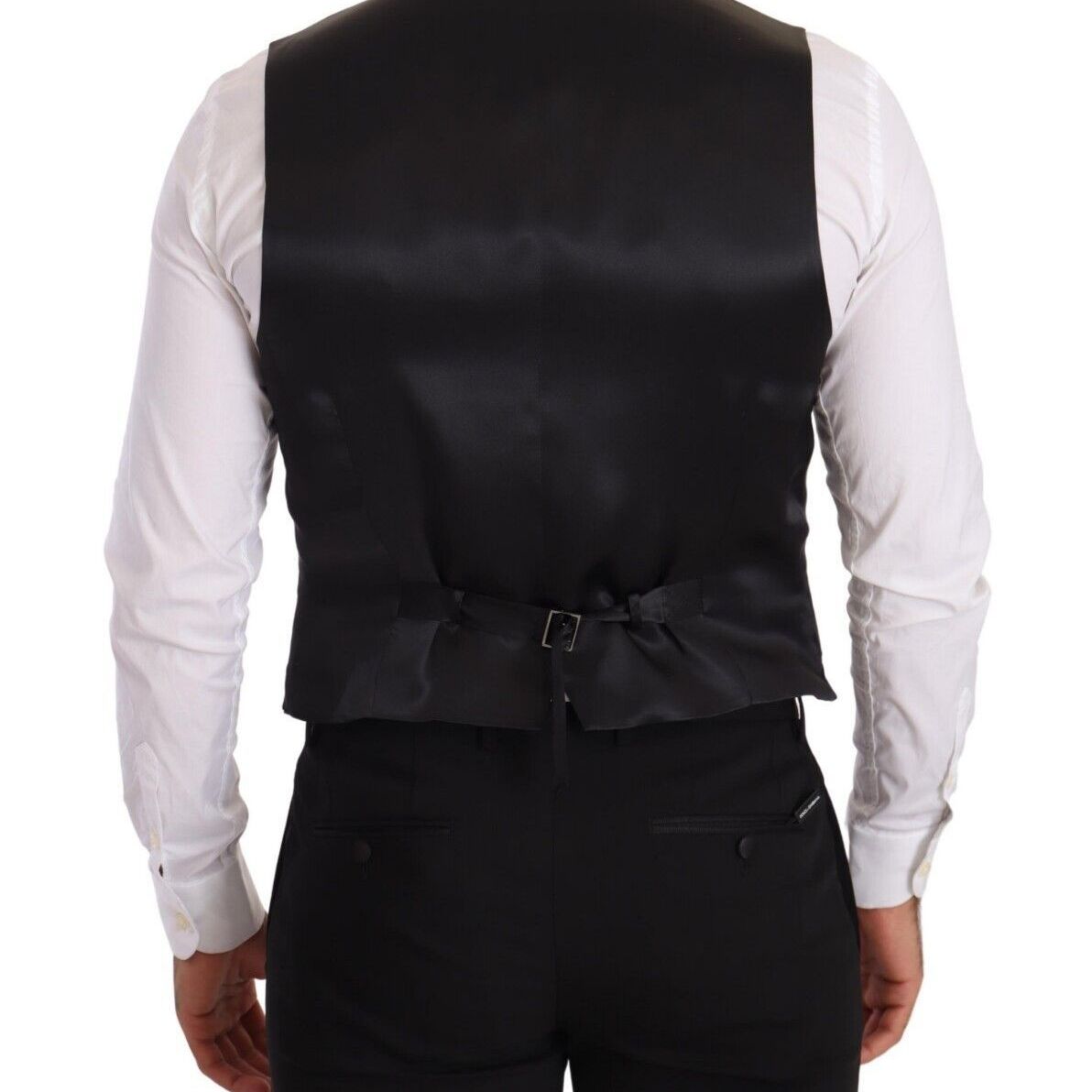Dolce & Gabbana Gray Silk Slim Fit Waistcoat Formal Vest