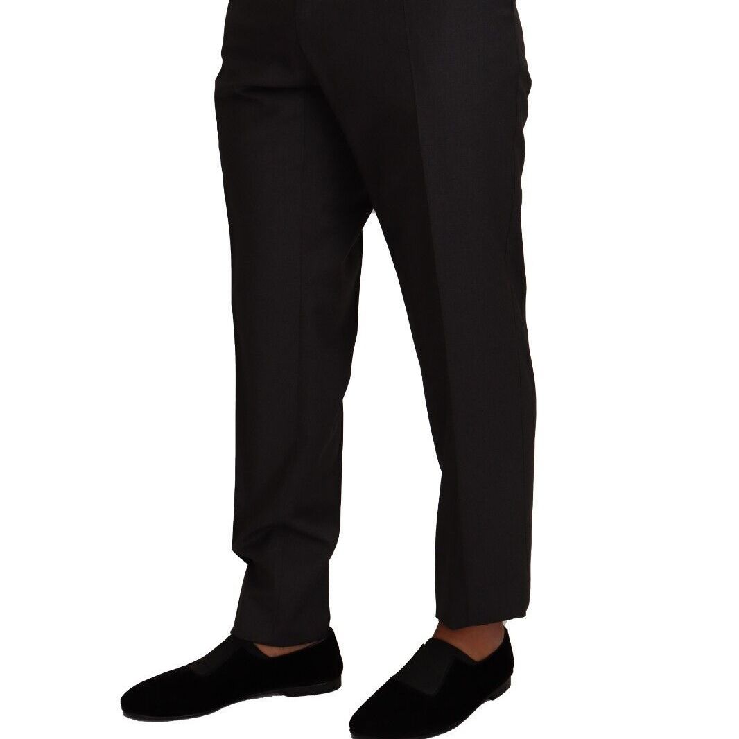 Dolce & Gabbana Gray Wool Formal Tuxedo Trouser Dress Pants