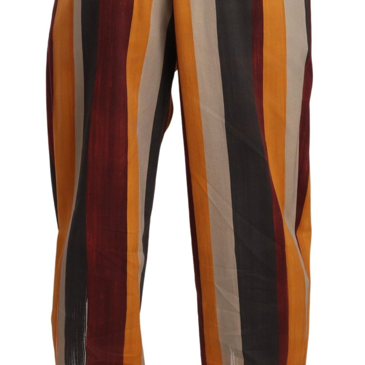 Dolce & Gabbana Multicolor Striped Cotton Tapered Trouser Pants