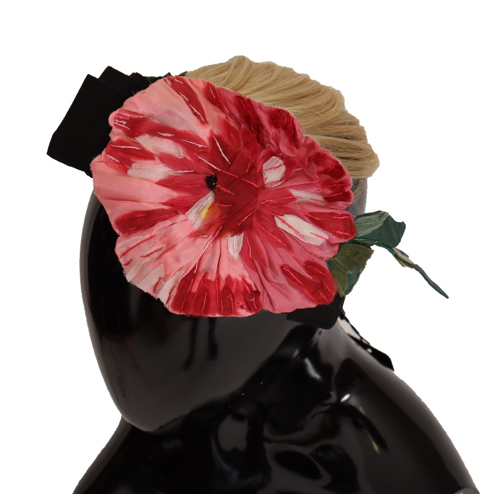 Dolce & Gabbana Black Silk White Hair Parrucchiera Diadem Headband