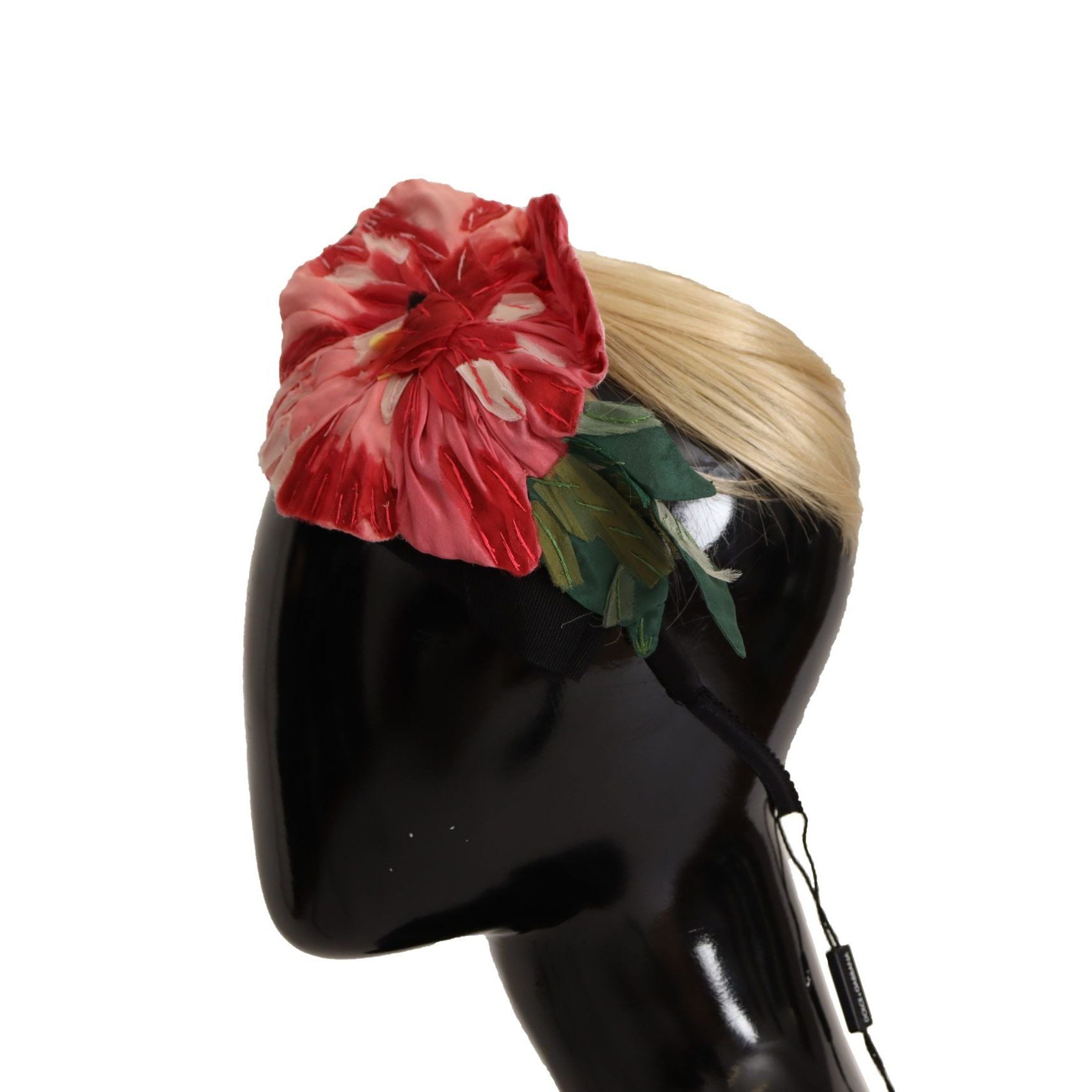 Dolce & Gabbana Black Silk White Hair Parrucchiera Diadem Headband