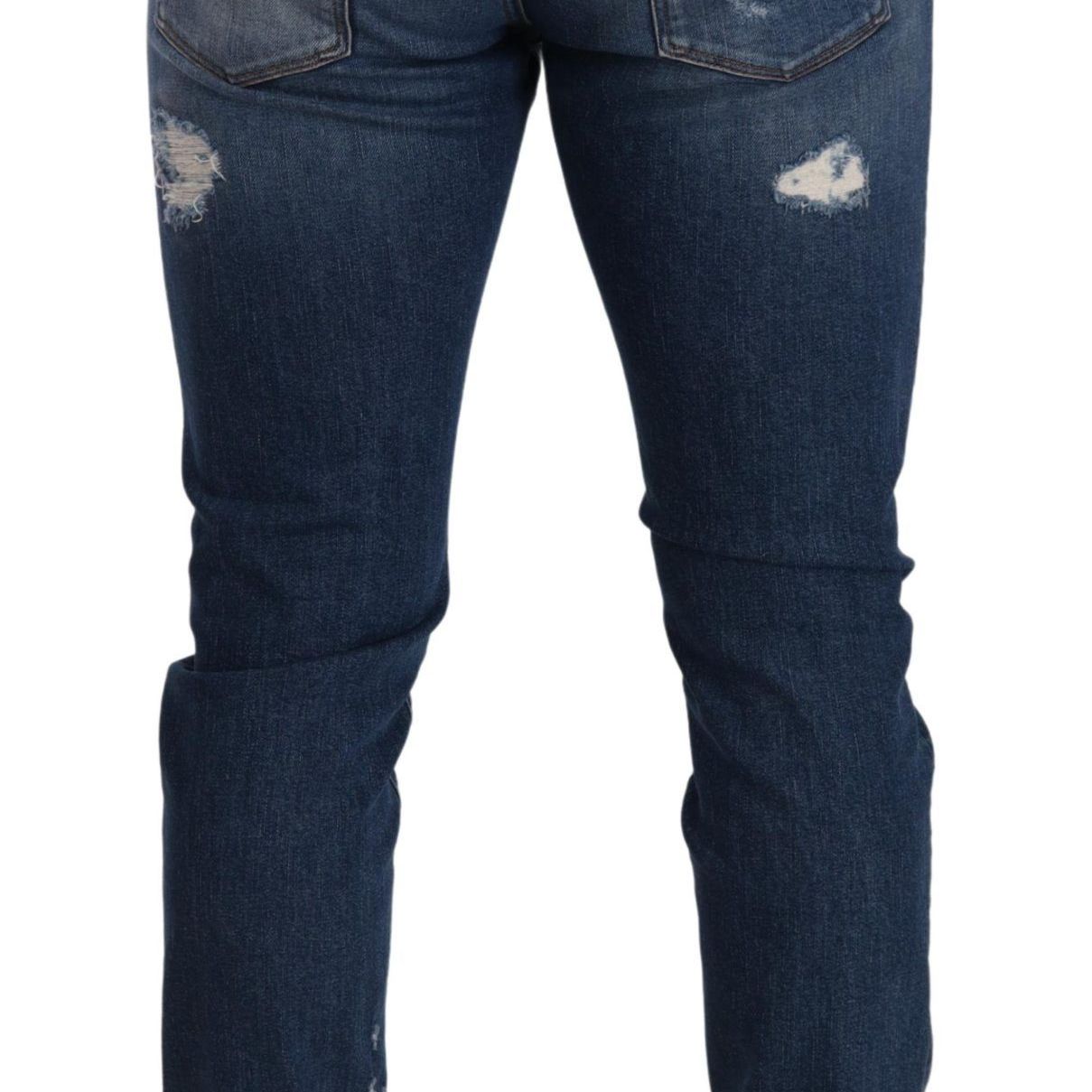Dolce & Gabbana Blue Wash Cotton Stretch Slim Fit Denim Jeans