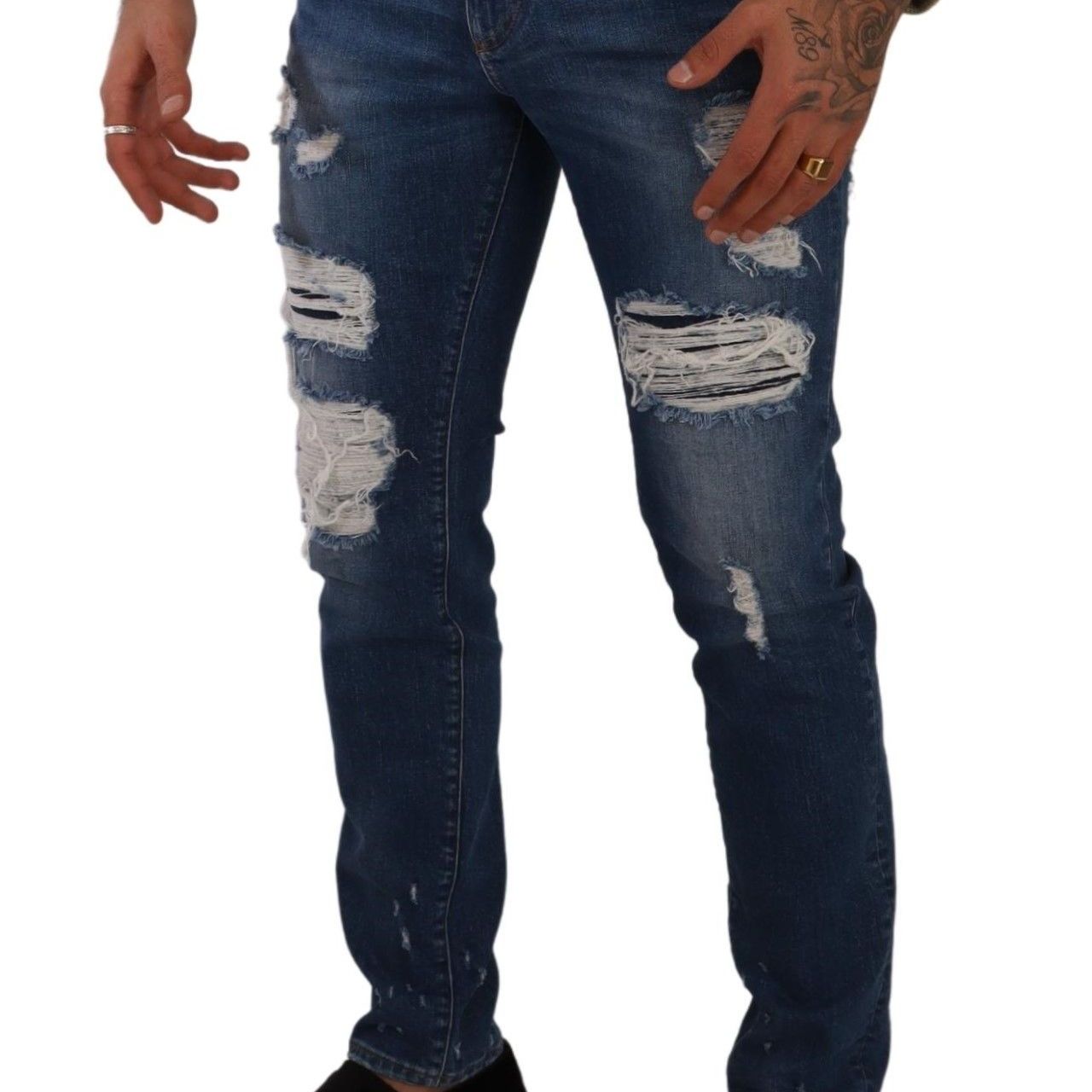 Dolce & Gabbana Blue Wash Cotton Stretch Slim Fit Denim Jeans