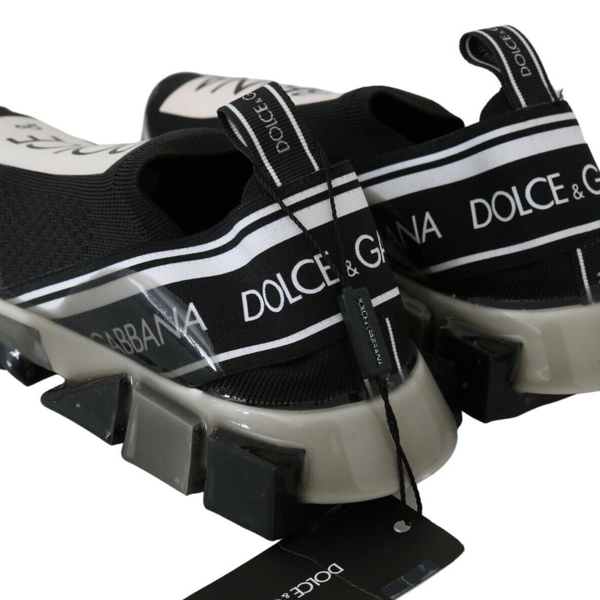 Dolce & Gabbana Black White SORRENTO Sport Stretch Sneakers