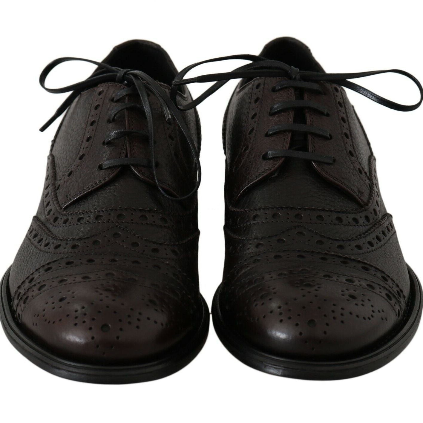 Dolce & Gabbana Brown Leather Wingtip Derby Formal Shoes