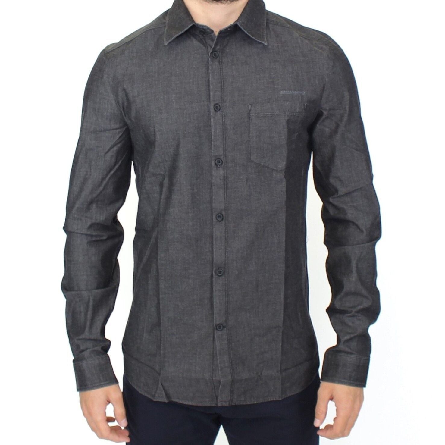 Ermanno Scervino Denim Jeans Cotton Casual Gray Stretch Shirt