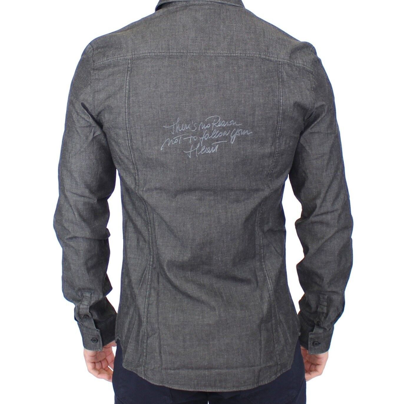 Ermanno Scervino Denim Jeans Cotton Casual Gray Stretch Shirt