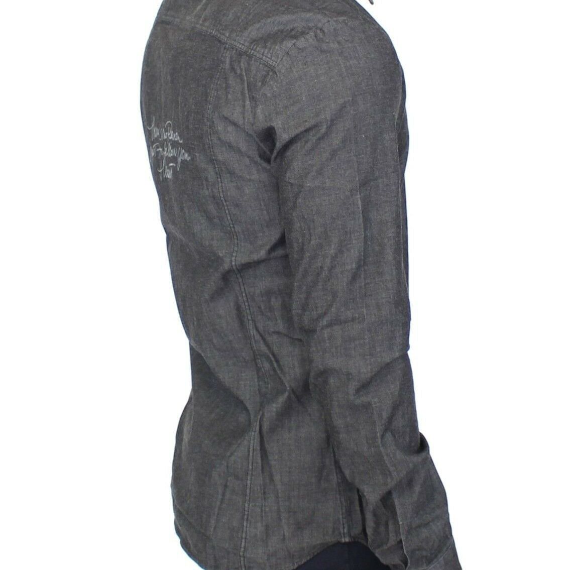 Ermanno Scervino Denim Jeans Cotton Casual Gray Stretch Shirt