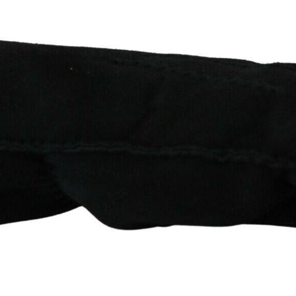 Dolce & Gabbana Black Leather Motorcycle Biker Mitten Gloves