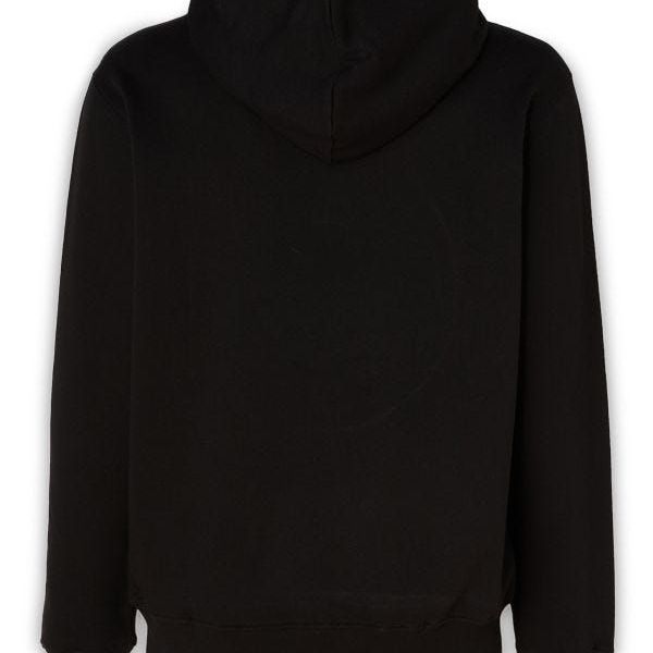Versace Jeans Black Cotton Logo Details Hooded Sweatshirt