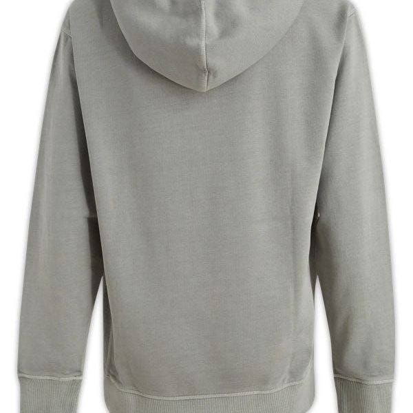 Hugo Boss Grey Cotton Logo Details Hooded Sweatshirt
