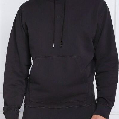 Hugo Boss Dark Blue Cotton Logo Details Hooded Sweatshirt