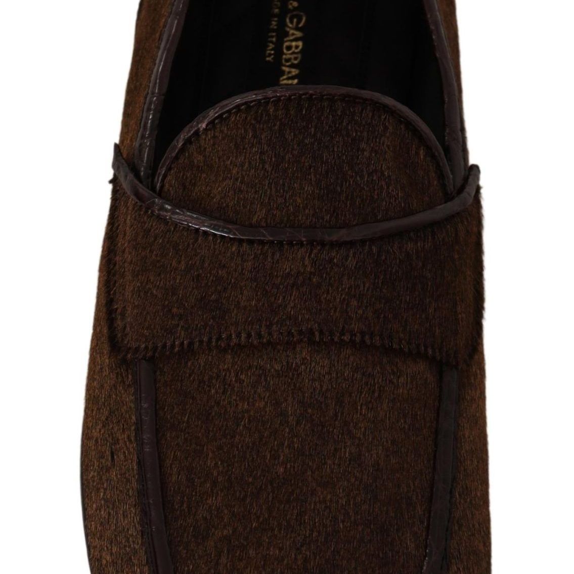 Dolce & Gabbana Shoes Dress Loafers Brown Leather Slip Shoes
