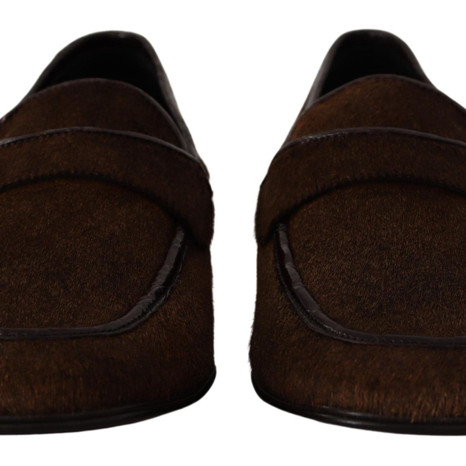 Dolce & Gabbana Shoes Dress Loafers Brown Leather Slip Shoes