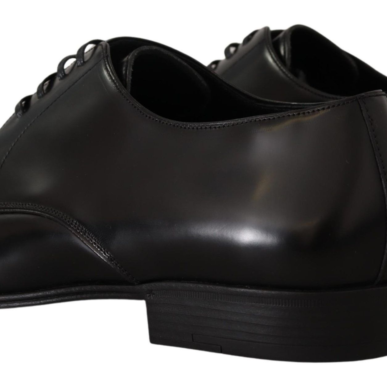 Dolce & Gabbana Black Leather Lace Up Formal Derby Shoes