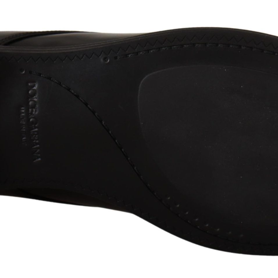 Dolce & Gabbana Black Leather Lace Up Formal Derby Shoes