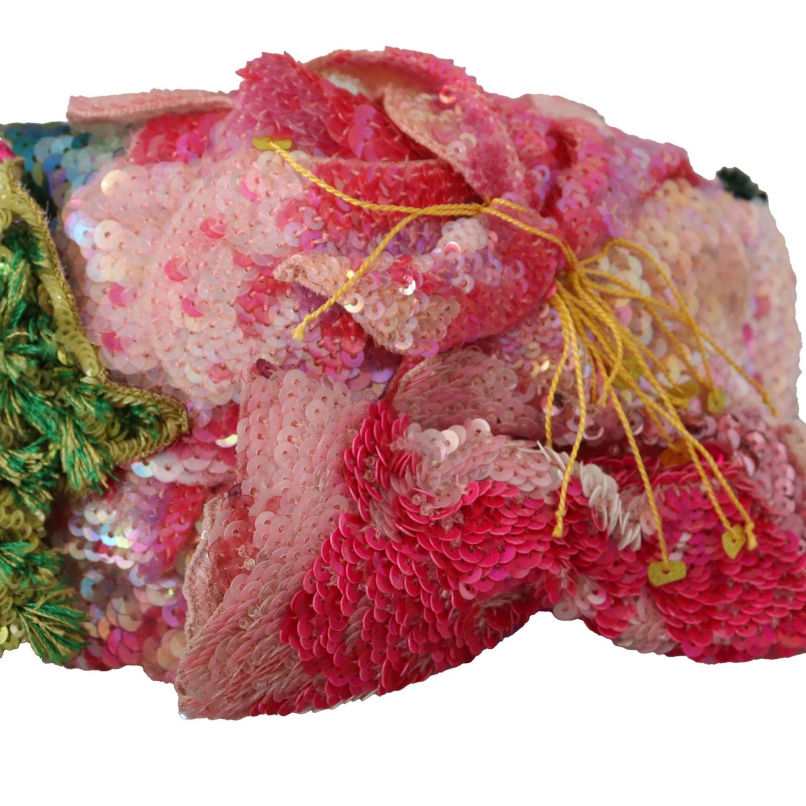 Dolce & Gabbana Multicolor Sequined Lurex Black Hair Headband