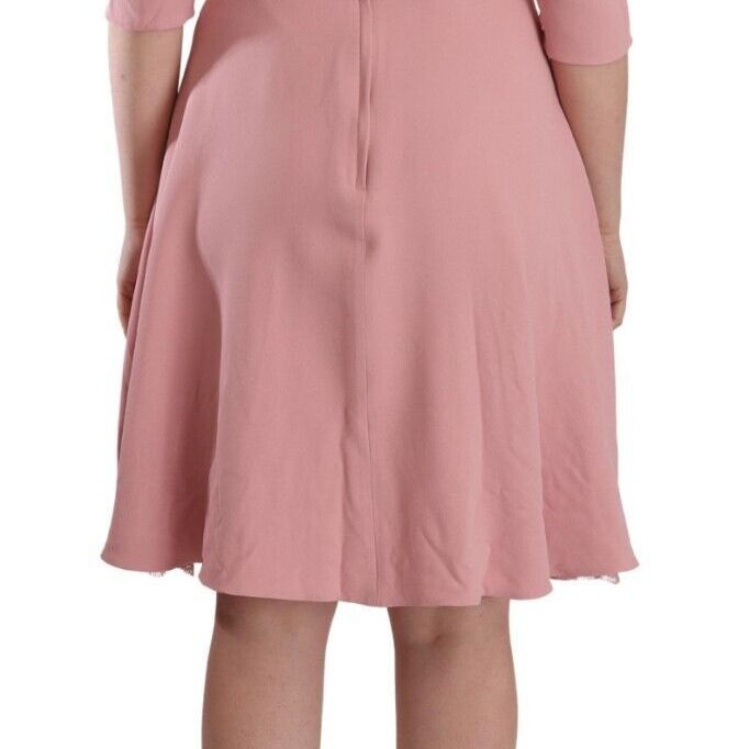 Dolce & Gabbana Pink 3/4 Sleeves Viscose Blend A-line Dress