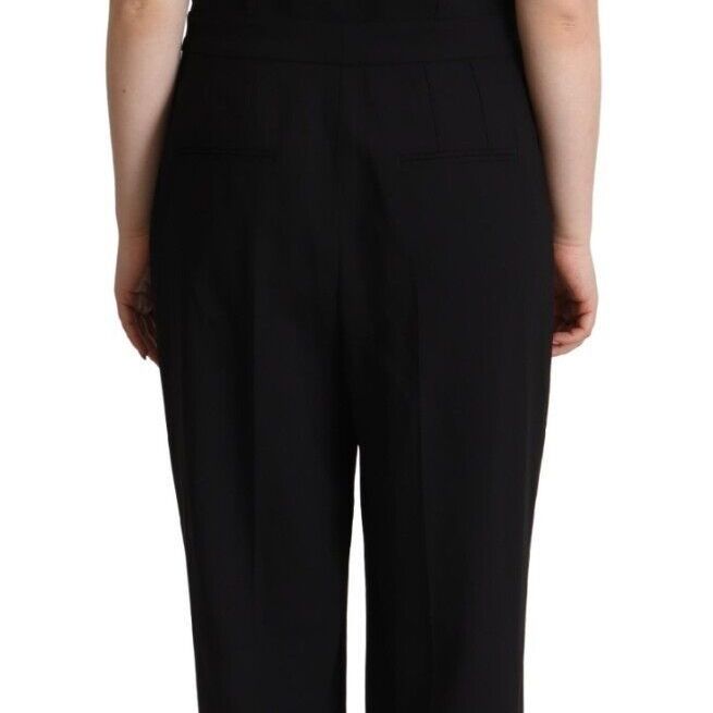 Dolce & Gabbana Black Wool Blend Sleeveless Jumpsuit Dress