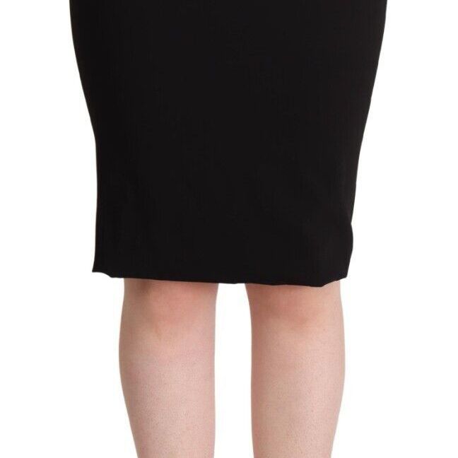 Dolce & Gabbana Black High Waist Knee Length Pencil Cut Skirt