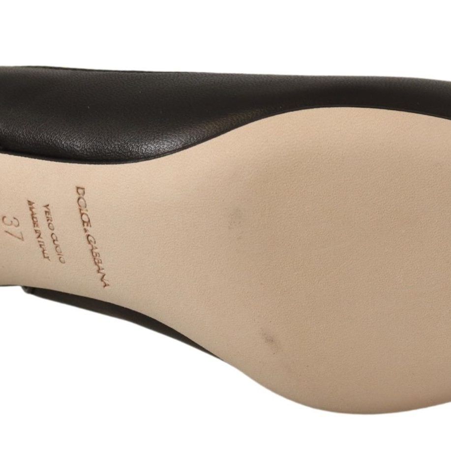 Dolce & Gabbana Black Leather Slingbacks Heels Pumps Shoes