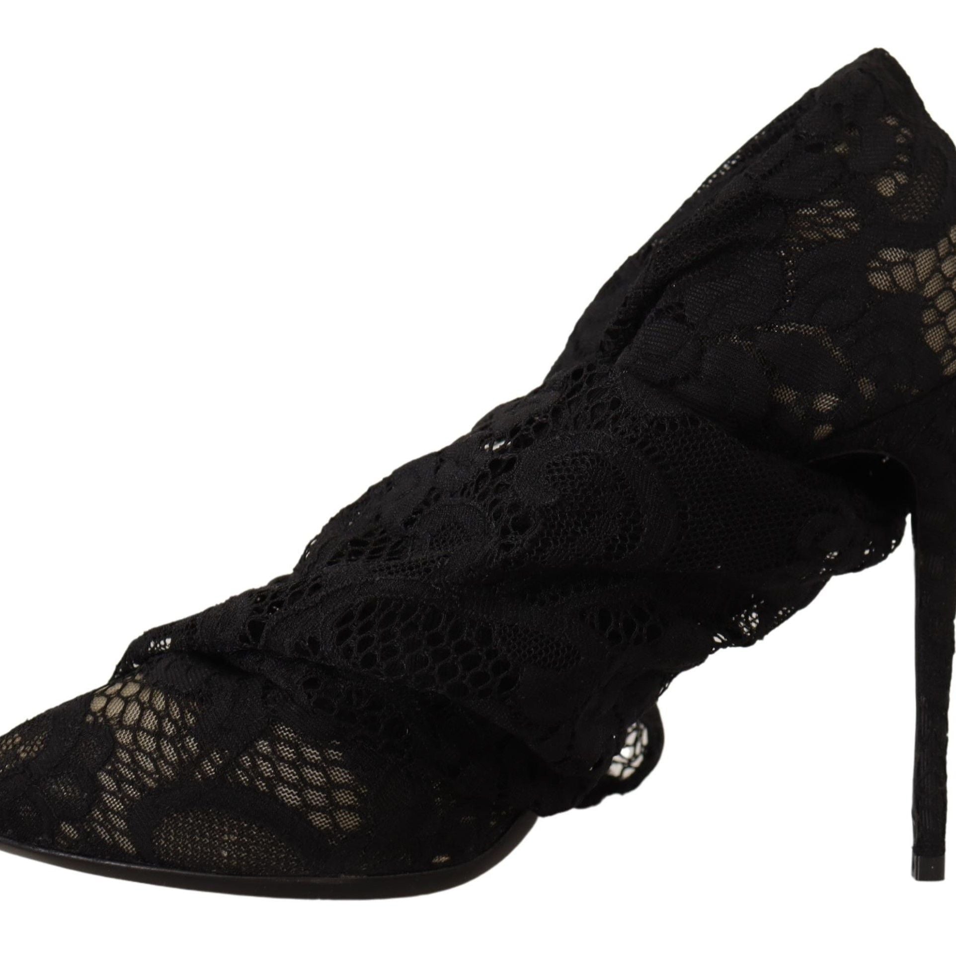 Dolce & Gabbana Black Stretch Socks Taormina Lace Boots Shoes